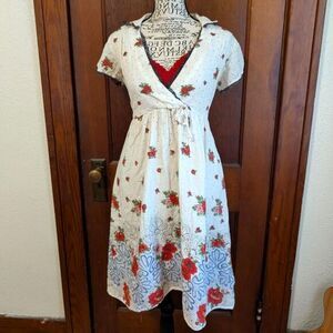 Angie White Y2K Babydoll Floral Coquette Mini Dress